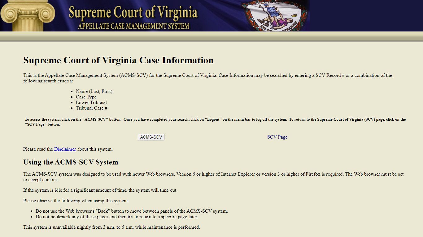 Supreme Court of Virginia Case Information - eapps.courts.state.va.us